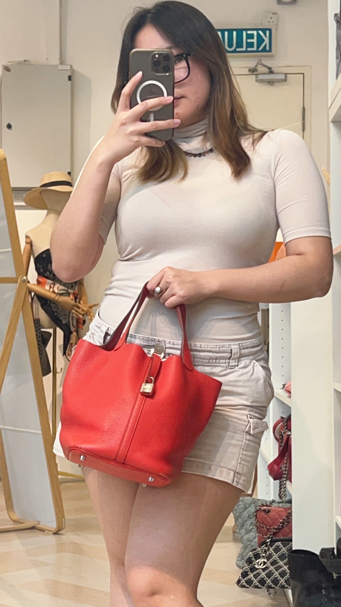 Hermes Picotin 22 in Red Clemence