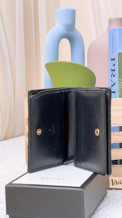 Gucci Black Marmont Bifold Wallet (GHW)
