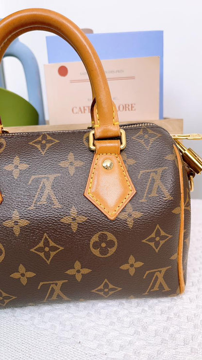 LV Monogram Speedy 20 with Black Strap