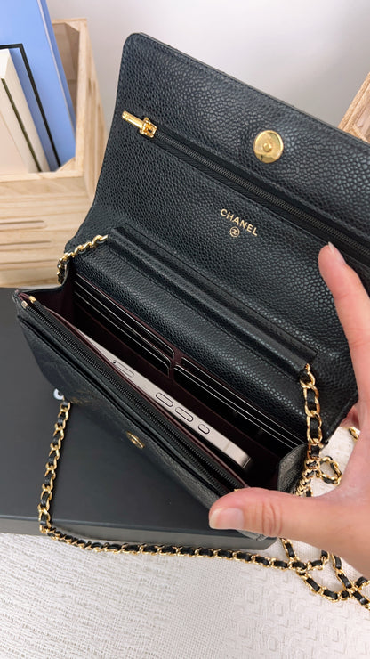 Chanel Black Caviar Classic WOC GHW