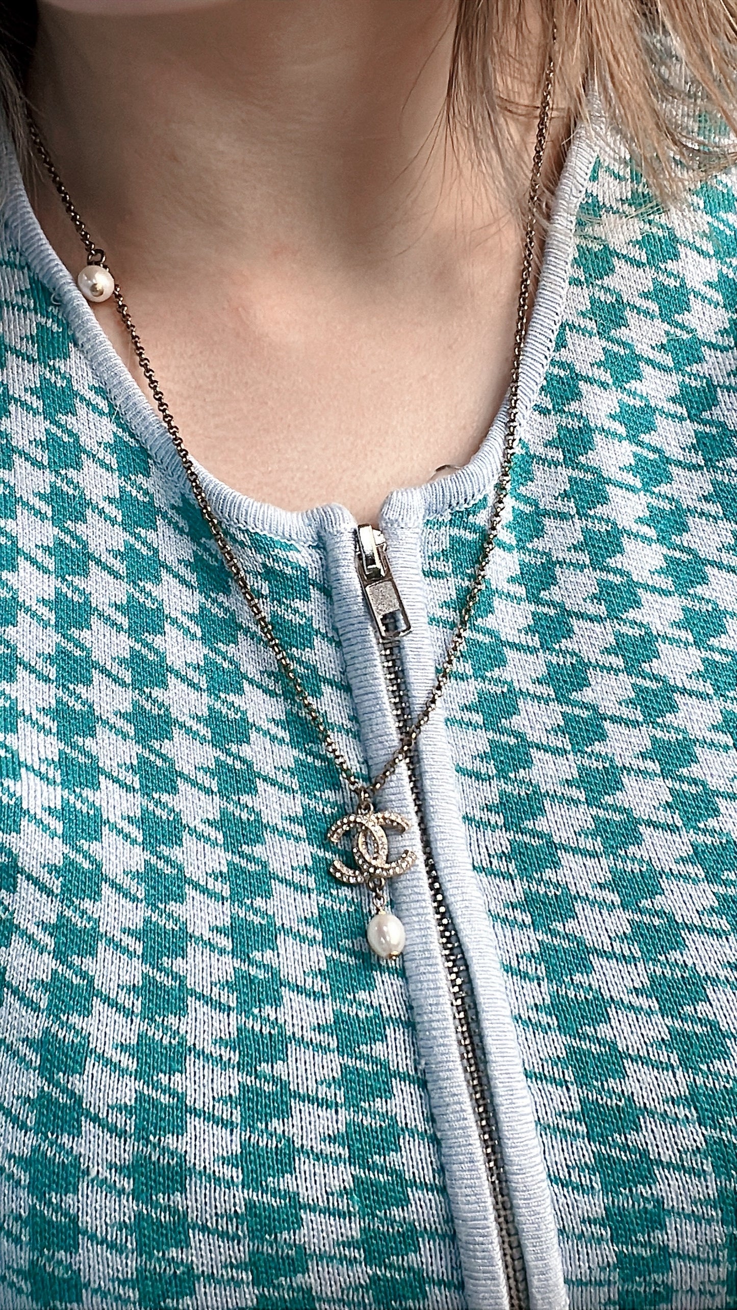 Chanel Gold Diamante CC Necklace