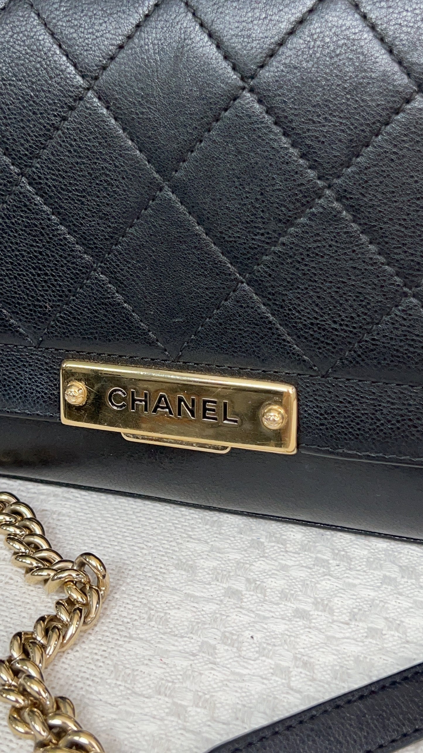 Chanel Black Calfskin Click Label Top Handle GHW