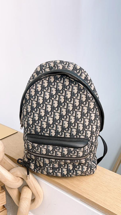 Dior Navy Oblique Backpack
