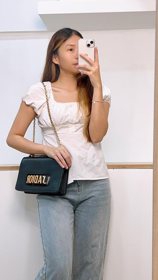 Dior Black Calfskin Jadior Medium Shoulder Bag GHW