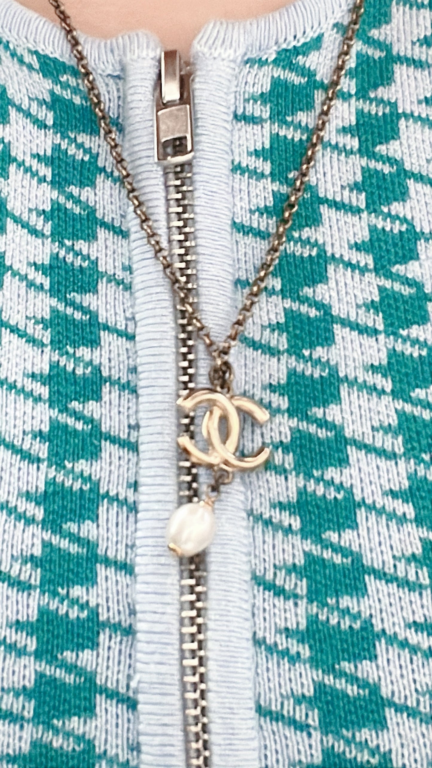 Chanel Gold Diamante CC Necklace