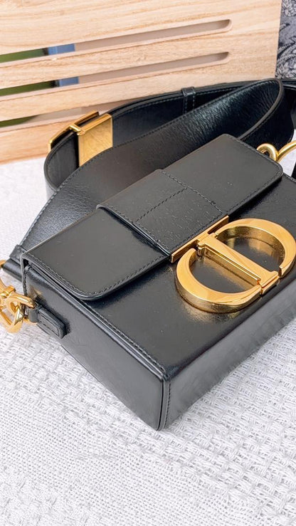 Dior Black Calfskin 30 Montaigne Box Bag (GHW)
