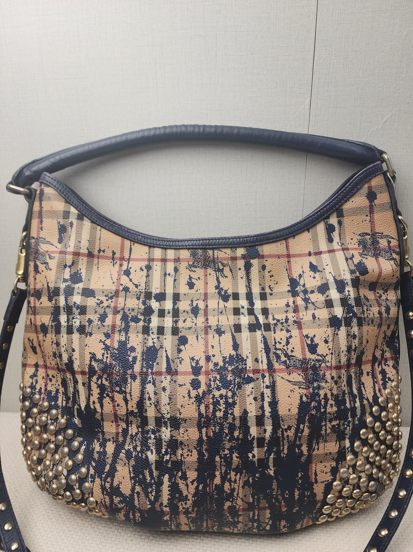 Burberry Haymarket Check Splash Studded Canterbury Tote