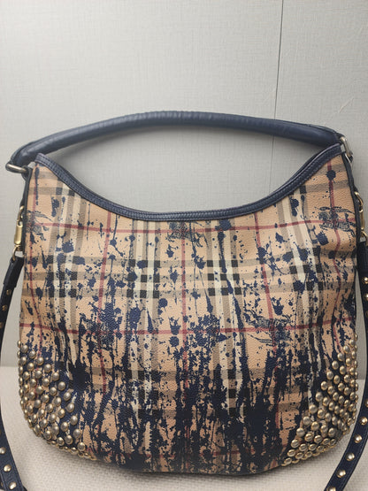 Burberry Haymarket Check Splash Studded Canterbury Tote