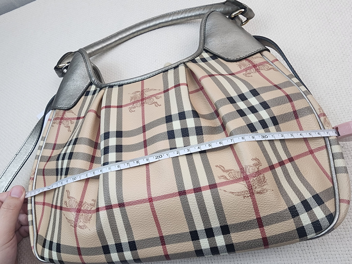 Burberry Beige Haymarket Check Shoulder Bag