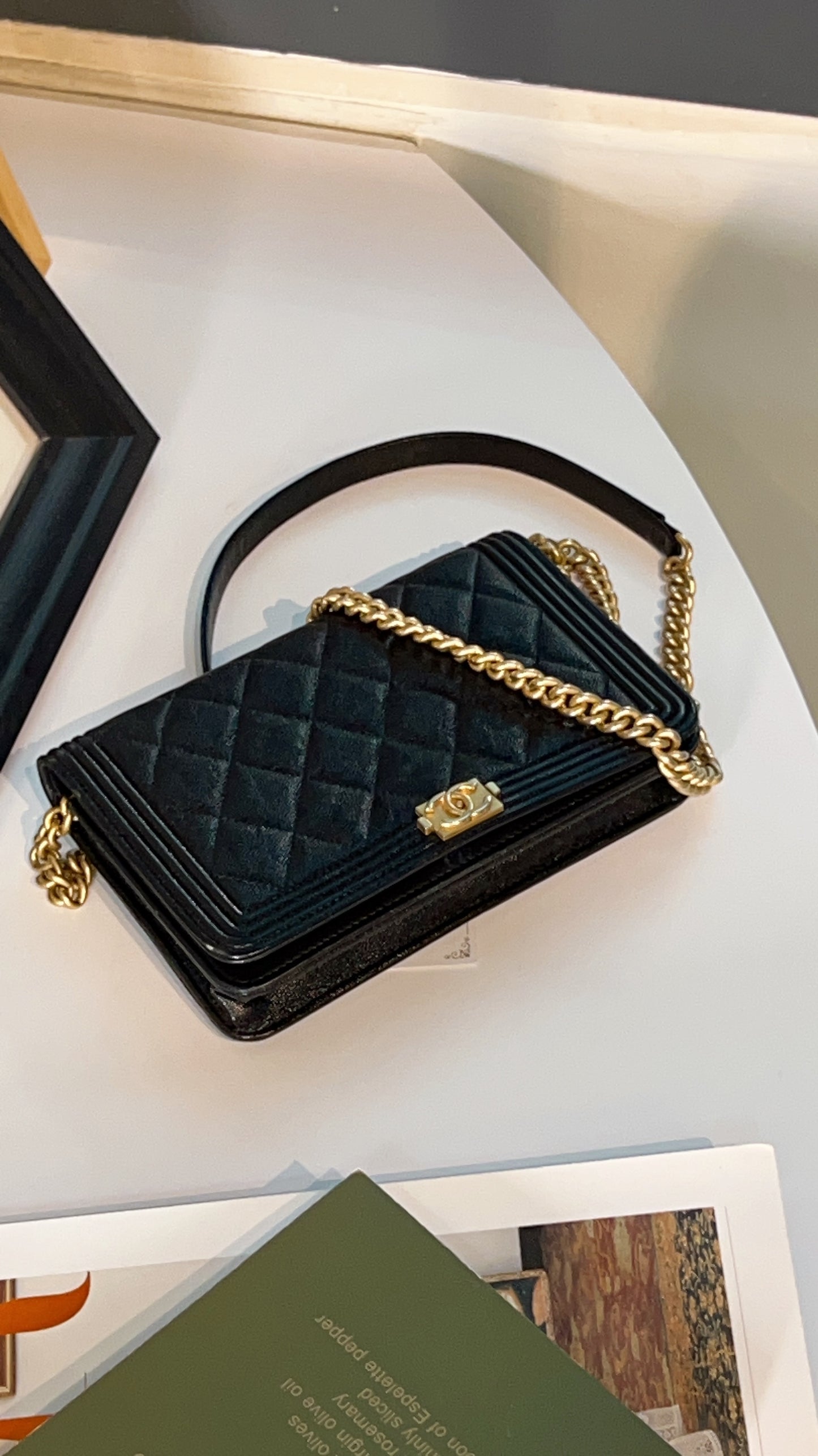 Chanel Black Caviar LeBoy WOC GHW