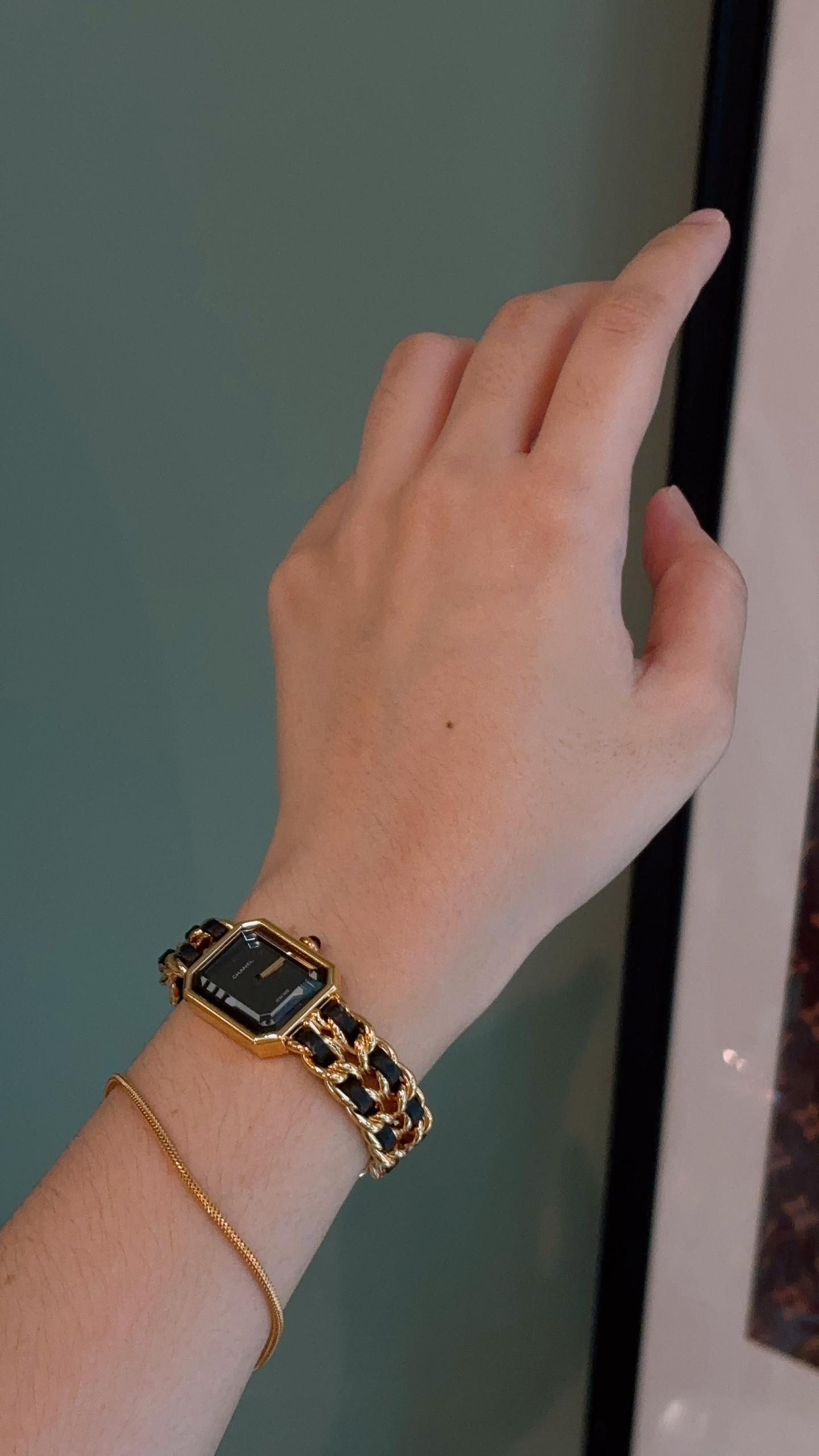 Chanel Gold Black Vintage Premiere Watch S