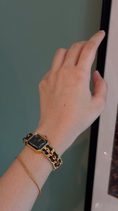Chanel Gold Black Vintage Premiere Watch S