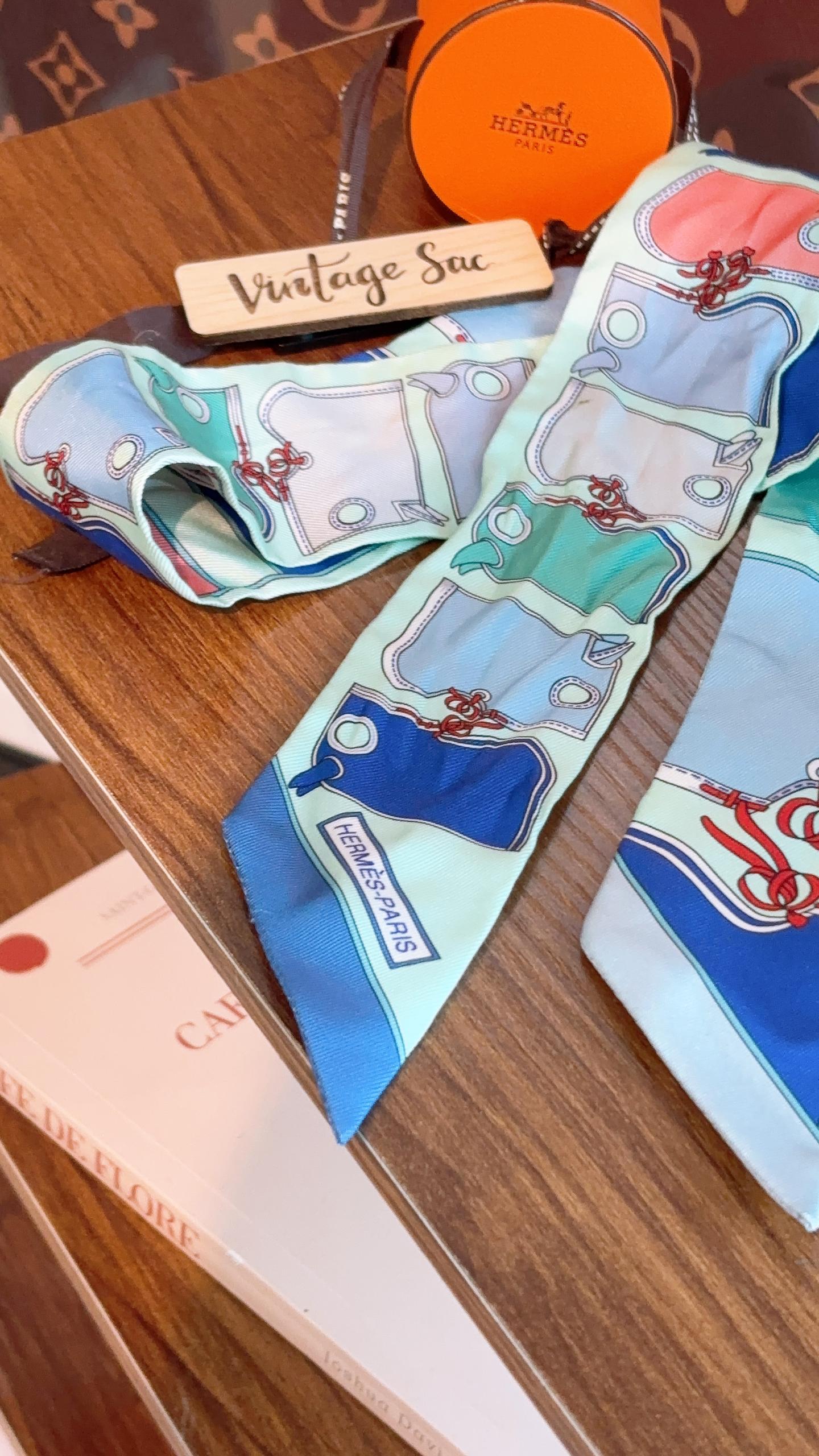 Hermes Blue Camails Twilly