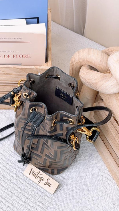 Fendi Brown Calfskin Mini Mon Tresor Bag