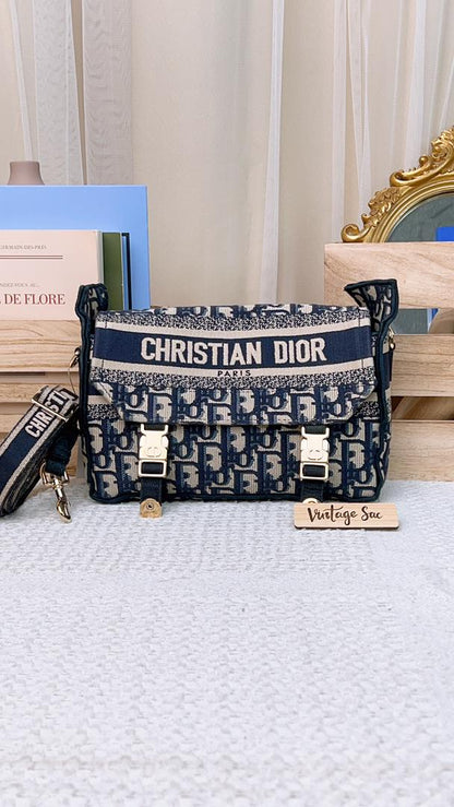 D-ior Navy Oblique Small D-iorcamp Bag
