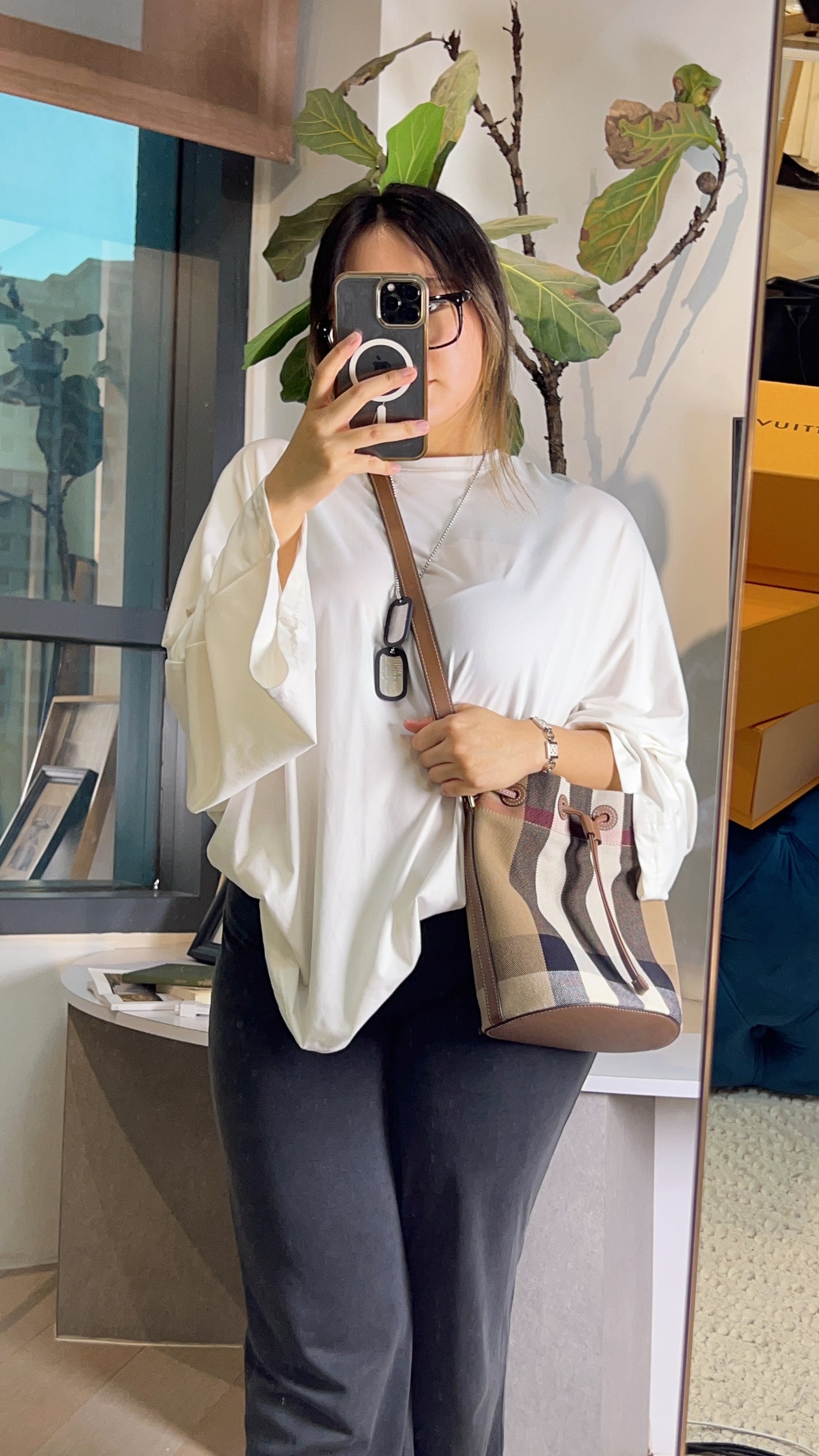 Burberry Canvas Bucket Bag