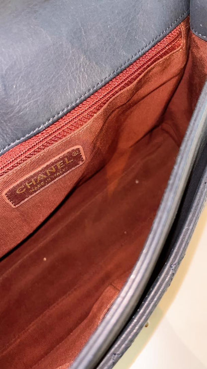 Chanel Navy Calfskin Happy Stitch Flap (GHW)