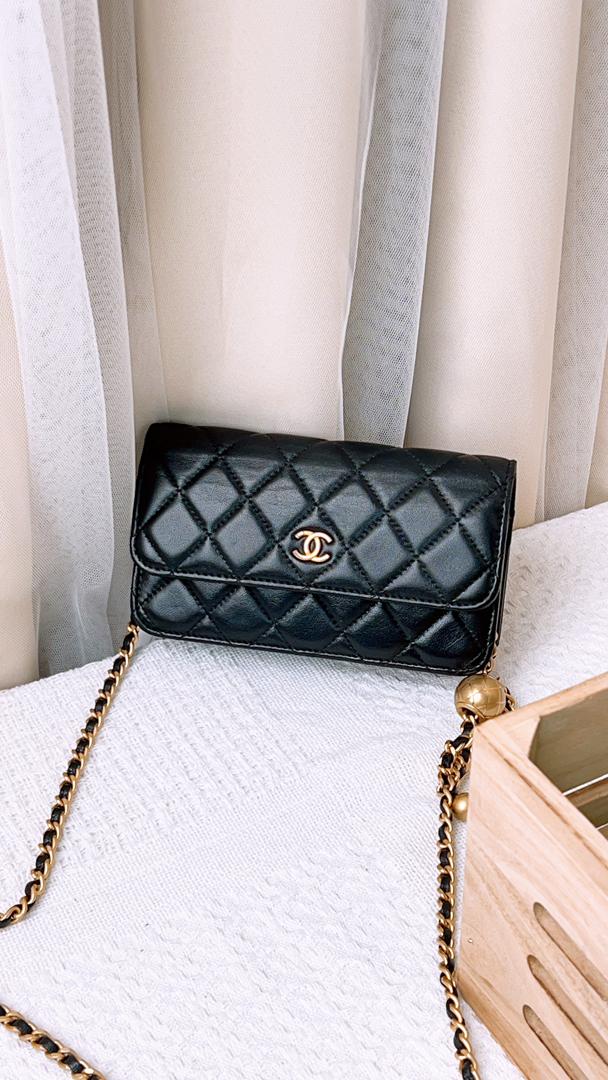 Chanel Black Mini Pearl Crush Woc (GHW)