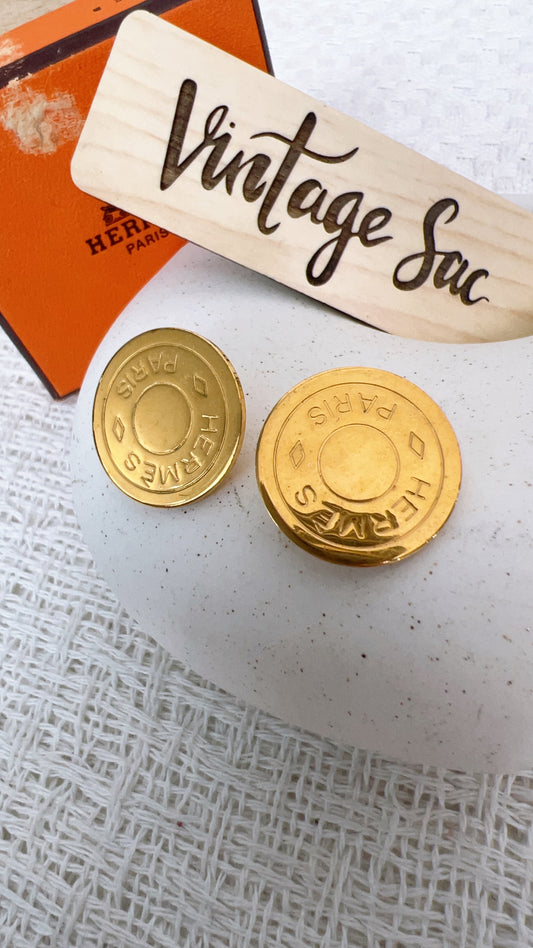 Hermes 20th Century Gold Plated Bijouterie Fantaisie Clou De Selle Clip