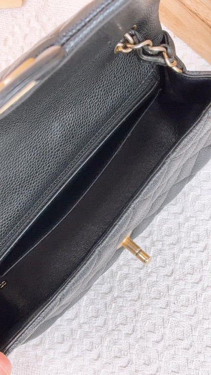 Chanel Black Caviar Mini Rectangular CF (GHW)