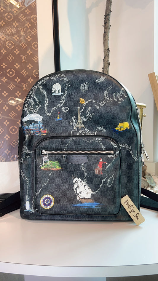 LV Damier Graphite Josh World Map Backpack