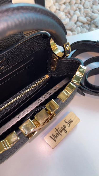 LV Black Mini Capucines W Strap
