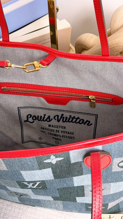Louis Vuitton Denim Patchwork Neverfull MM