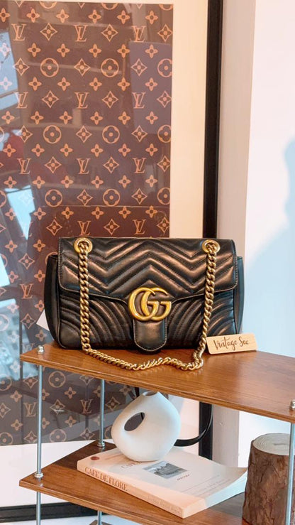 Gucci Black Small Marmont (GHW)