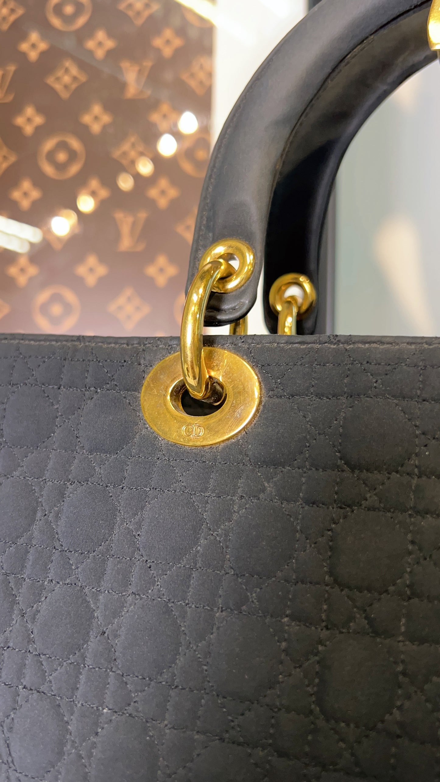 Dior Black Canvas Vintage Lady Dior