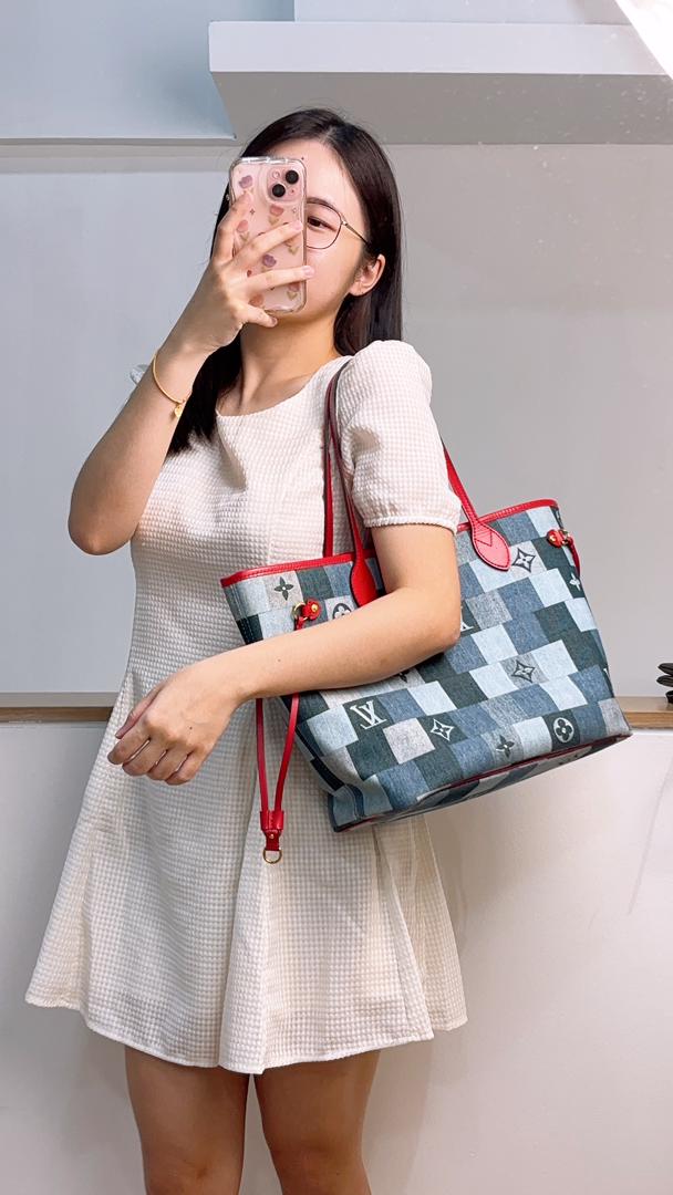 Louis Vuitton Denim Patchwork Neverfull MM