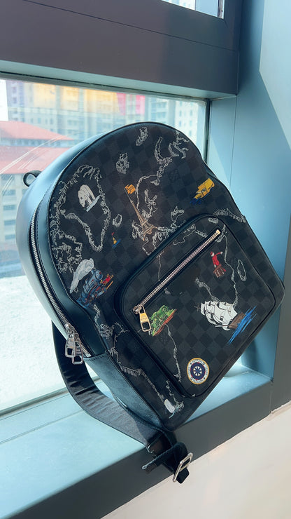 LV Damier Graphite Josh World Map Backpack