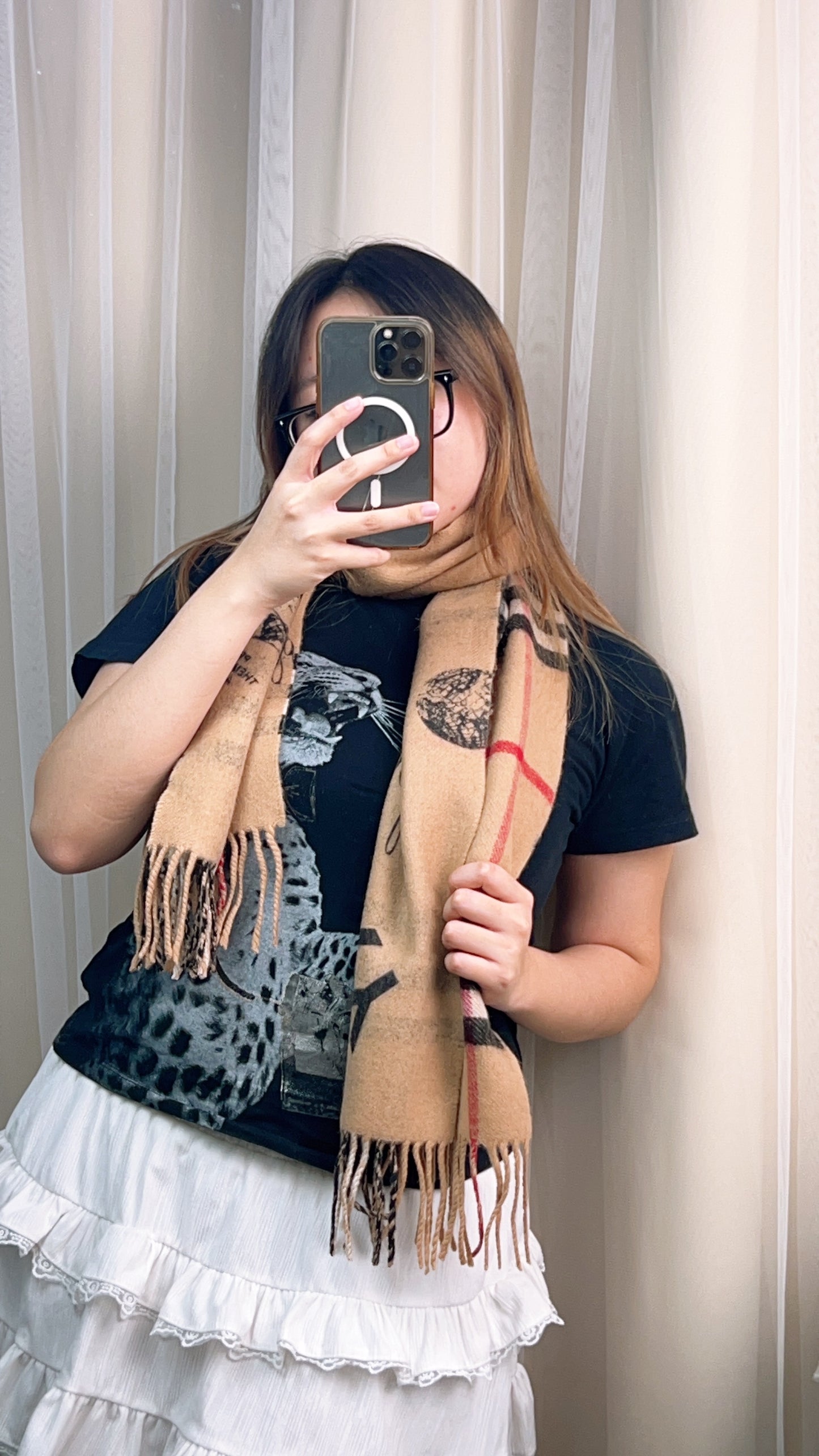 Burberry Check Cashmere Scarf