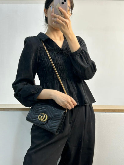 Gucci Black Marmont WOC (GHW)