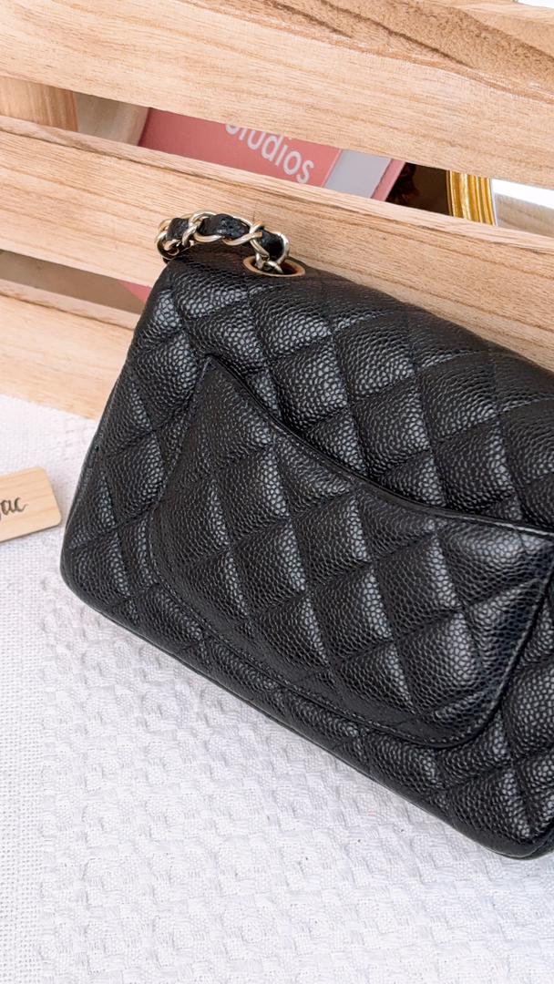 Chanel Black Caviar Mini Rectangular CF (GHW)