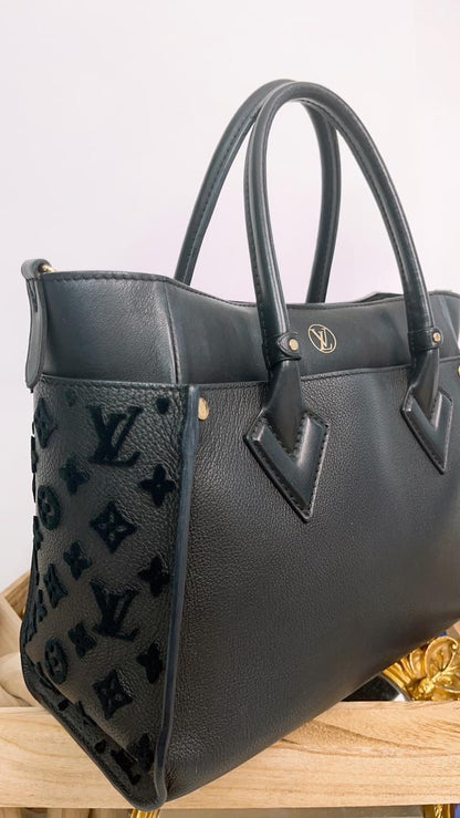 LV Black Calfskin On My Side MM