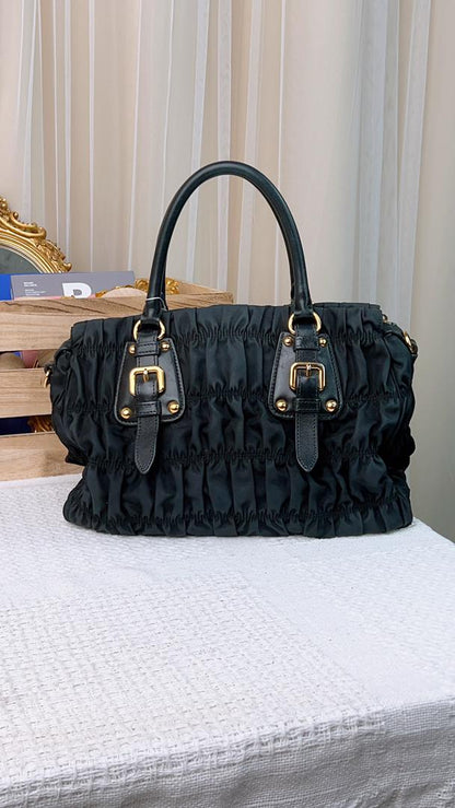 Prada Black Nylon Gaufre Tote