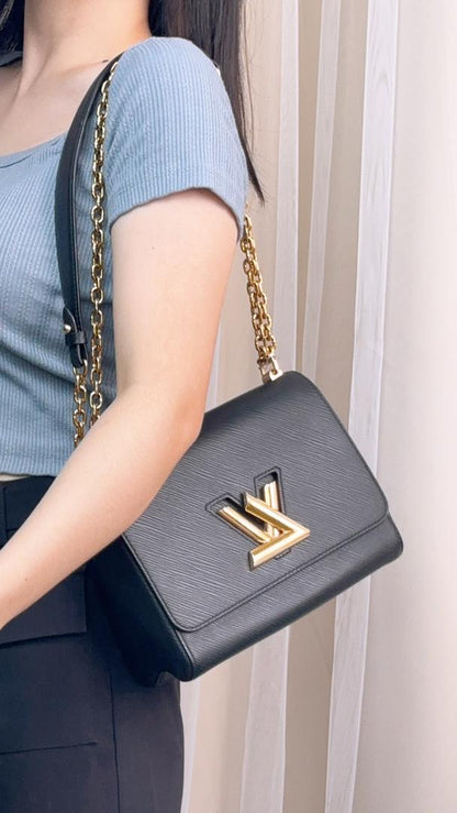 Louis Vuitton Black Epi Twist MM (GHW)