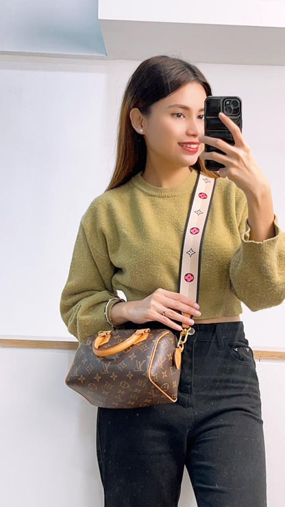 LV Monogram Speedy 20 with Black Strap