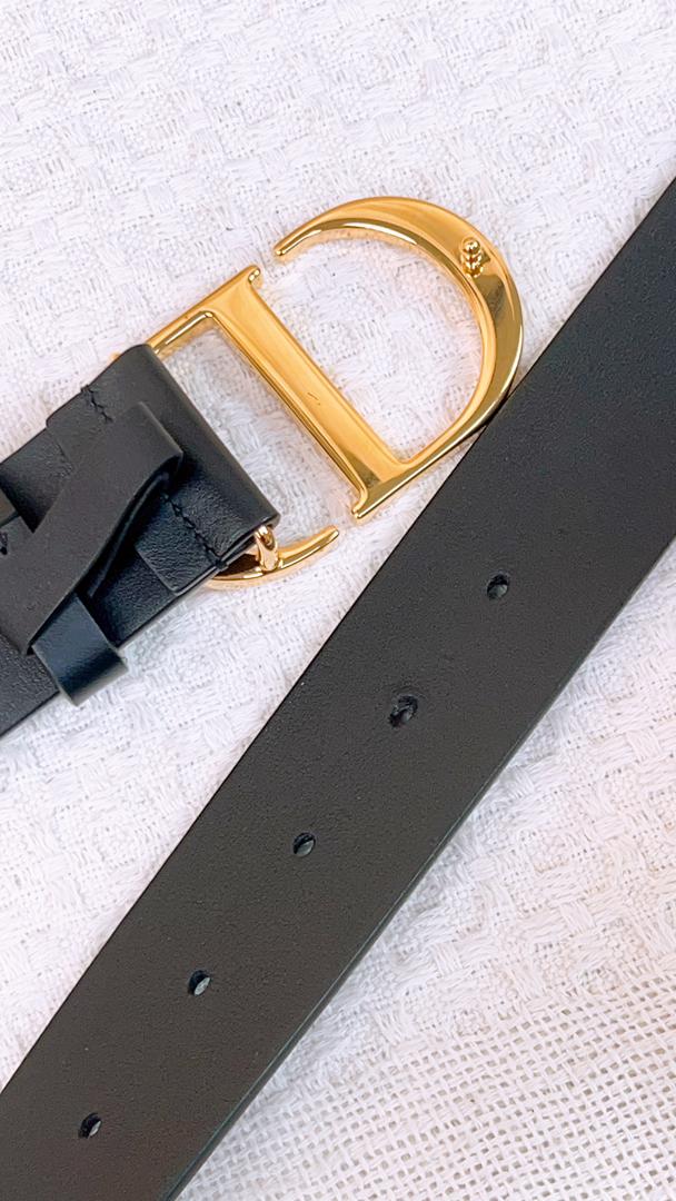 Dior CD Black Belt 80cm/3.5cm