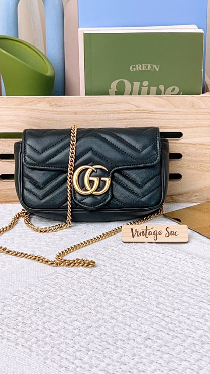Gucci Black Supermini Marmont