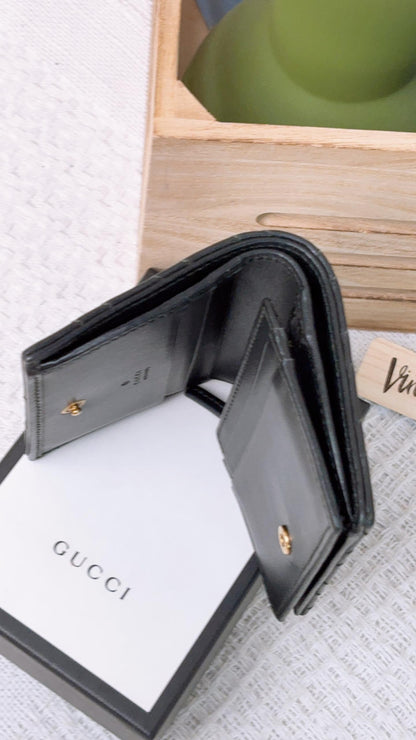 Gucci Black Marmont Bifold Wallet (GHW)