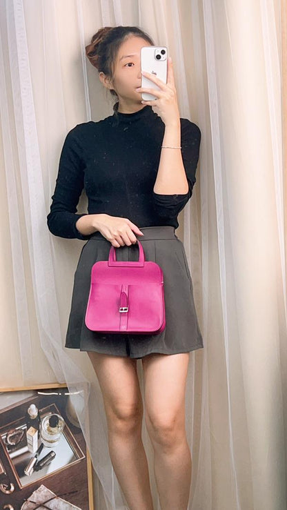 Hermes Rose Purple Swift Mini Halzan (PHW)