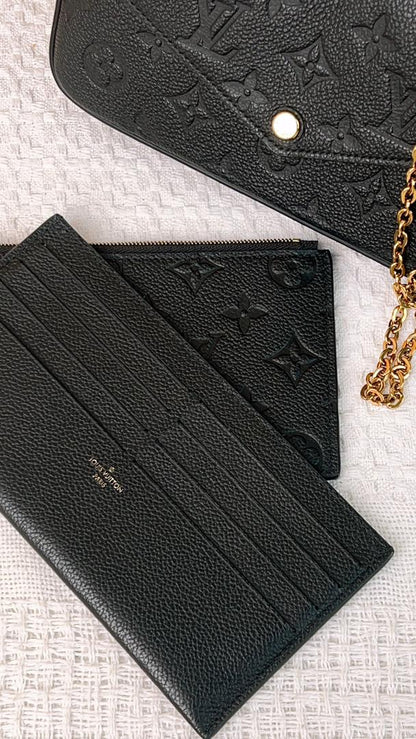 Louis Vuitton Black Monogram Empreinte Felicie Pochette