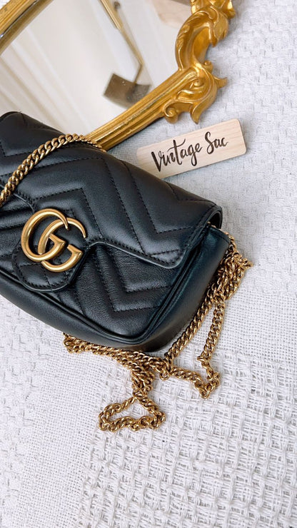 Gucci Black Supermini Marmont