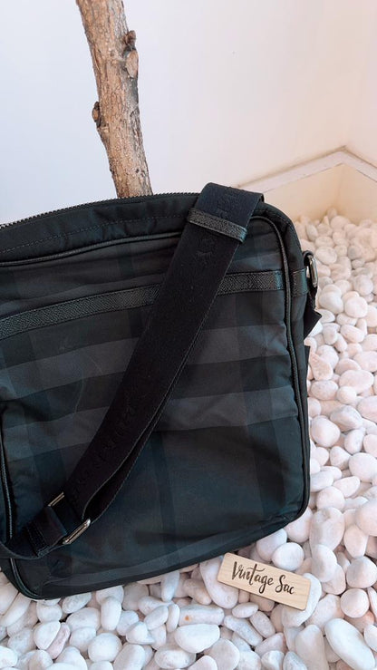 Burberry Nylon Smoked Check Messenger Bag