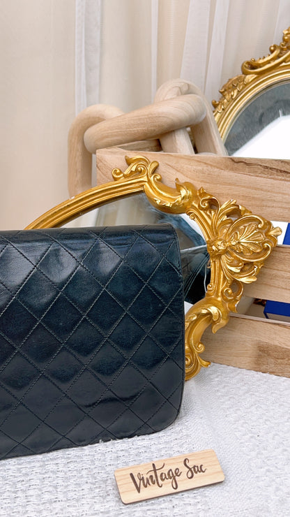 Chanel Black Vintage Button Flap (GHW)