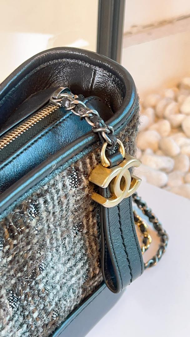 Chanel Dark Grey Tweed Small Gabrielle Hobo