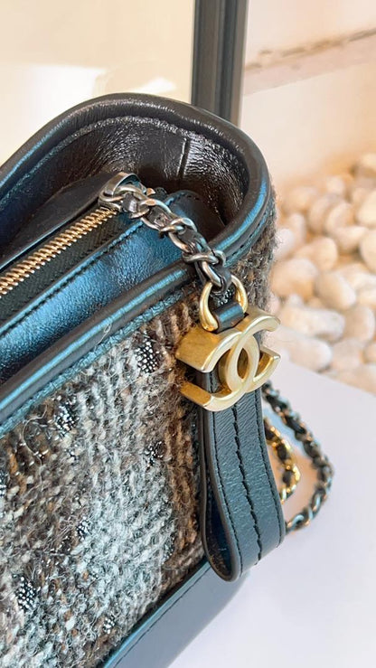Chanel Dark Grey Tweed Small Gabrielle Hobo