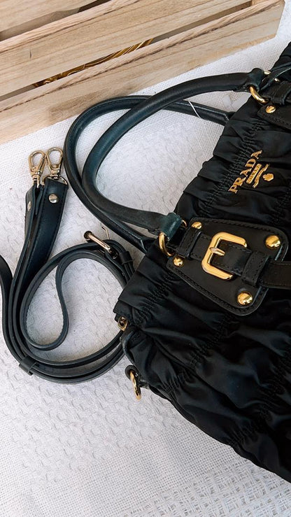 Prada Black Nylon Gaufre Tote