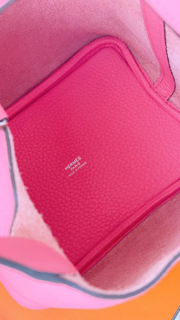 Hermes Rose Azalee Picotin 18 (PHW)